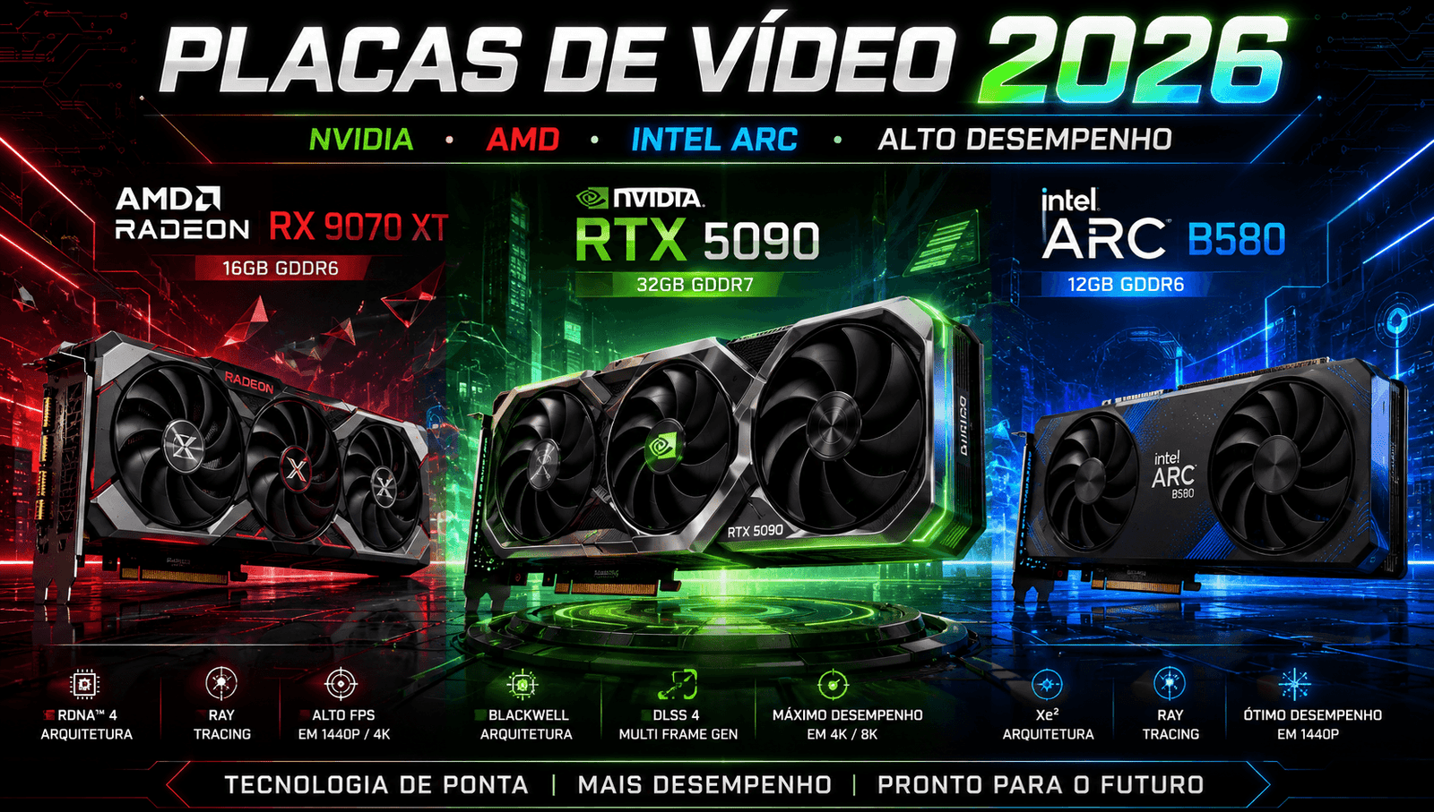 Placas de Vídeo em 2026: Melhores Modelos Custo-Benefício e Alto Desempenho